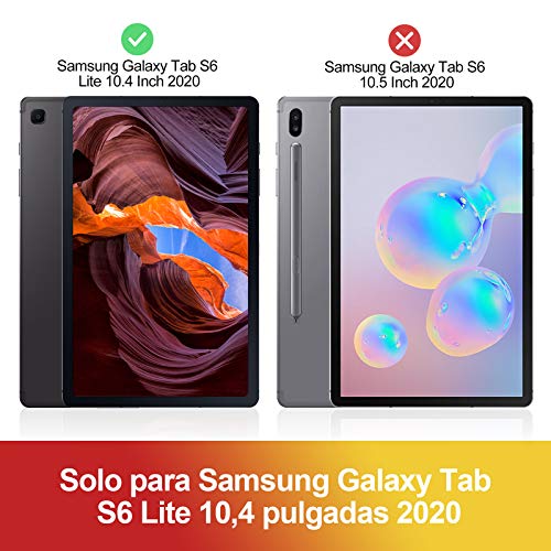 Sross-TEC Funda con Teclado para Samsung Galaxy Tab S6 Lite,Español Ñ Samsung Galaxy Tab S6 Lite 10.4 Pulgada 2020 SM-P610/P615 Teclado con Protector de Pantalla, Negro