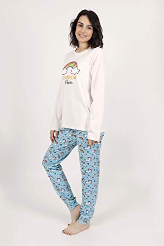 Stay AT Home Pijama Manga Larga Rainbow Power para Mujer