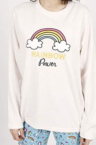 Stay AT Home Pijama Manga Larga Rainbow Power para Mujer