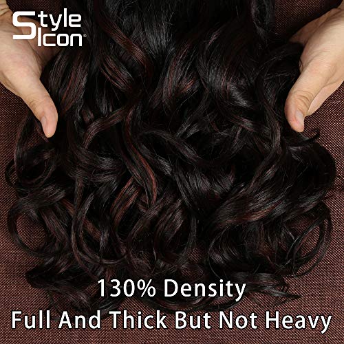 Style Icon Lace Front Wigs Pelucas Sueltas Del Cordón Rizado Del Frente Del Cordón Pelucas Sintéticas Del Reemplazo Del Pelo Para Las Mujeres Fibra Resistente Al Calor 17”/43cm