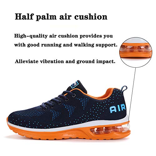 Sumateng Hombres Mujeres Zapatillas De Deporte Zapatillas Deportivas Zapatillas De Carretera Zapatillas De Deporte Entrenador Transpirable para Correr Gimnasio Gimnasio Exterior Blue Orange 42 EU