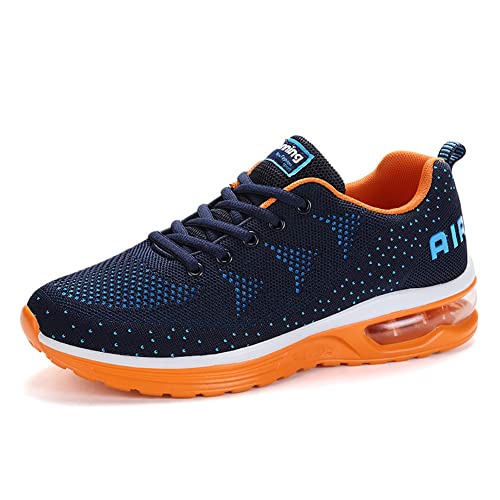 Sumateng Hombres Mujeres Zapatillas De Deporte Zapatillas Deportivas Zapatillas De Carretera Zapatillas De Deporte Entrenador Transpirable para Correr Gimnasio Gimnasio Exterior Blue Orange 42 EU