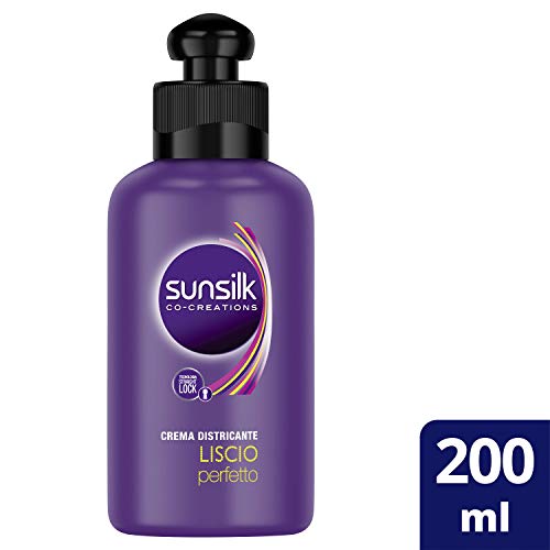 SUNSILK Púrpura Crema De Pelo Liso Sin Enjuagar El Cabello