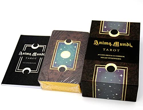 Tarjetas Tarot de 78pcs Anima Mundi, diseño de Oro Plateado, para el Juego de Mesa para Principiantes (Edición en inglés)