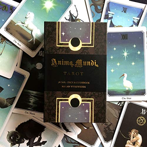 Tarjetas Tarot de 78pcs Anima Mundi, diseño de Oro Plateado, para el Juego de Mesa para Principiantes (Edición en inglés)