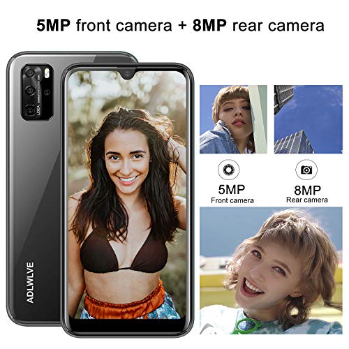 Teléfono Móvil Libres, Android 9.0 Smartphone Libre 4G, Water-Drop Pantalla 6,3 Pulgadas, 3GB RAM+32GB ROM 4600mAh Batería, Smartphone Barato Dual SIM, Cámara 8MP+5MP Telefono Celular (Negro)