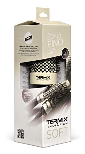 Termix Evolution Soft Ø43- Cepillo térmico redondo con fibras especialmente diseñadas para cabellos delicados. Disponible en 8 diámetros y en formato Pack.