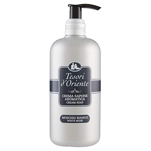 Tesori d'Oriente Crema de jabón aromático al almizcle blanco – Dispensador de 300 ml