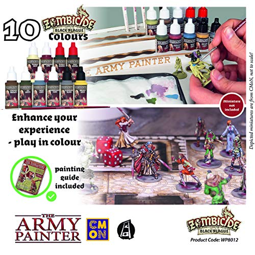 The Army Painter Zombicide: Black Plague Malset | 10 Acrílicos | gratuita pincel | para Cool Mini or Not Zombicide: Black Plague Tabletop, Wargames modelo pintura