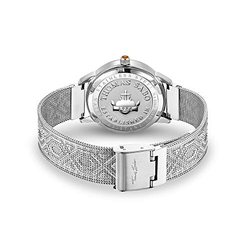 THOMAS SABO Reloj Analógico para Mujer de Cuarzo con Correa en Acero Inoxidable WA0368-201-215-33 mm