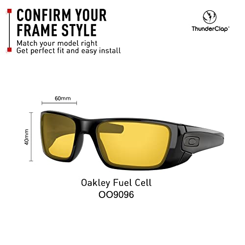 ThunderClap Reemplazo de lentes de policarbonato para gafas de sol Oakley Fuel Cell OO9096, Crystal Yellow-Anti-Fog, Talla única