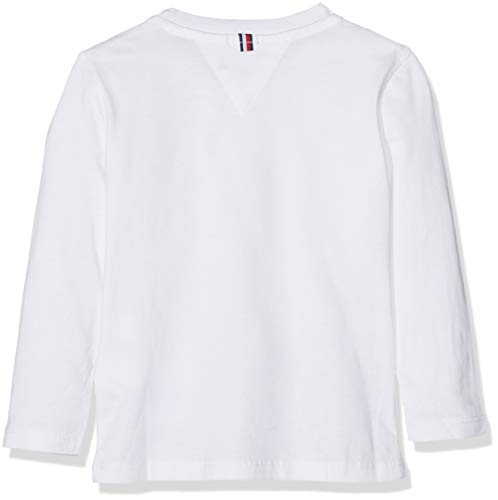 Tommy Hilfiger Boys Basic Cn Knit L/s Camiseta, Blanco (Bright White 123), 140 (Talla del Fabricante: 10) para Niños