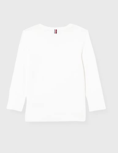 Tommy Hilfiger Boys Basic Cn Knit L/s Camiseta, Blanco (Bright White 123), 140 (Talla del Fabricante: 10) para Niños