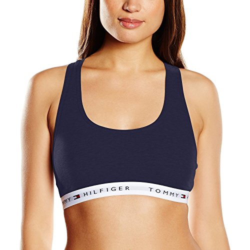 Tommy Hilfiger Bralette Sujetador Deportivo, Azul (Navy/White Blazer-PT 416), 36 (Talla del Fabricante: SM) para Mujer