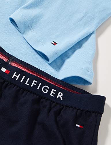 Tommy Hilfiger Conjunto básico de Jersey LS Pant Juego de Pijama, Calm Water/Desert Sky, 8-10 años para Niños