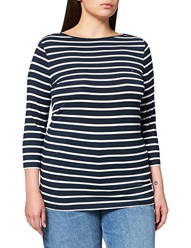 Tommy Hilfiger Heritage Boat Neck tee 3/4 Camiseta, Azul (Midnight/Classic White 903), Medium para Mujer