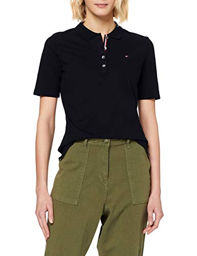 Tommy Hilfiger TH Essential Reg Polo SS Camiseta, Desert Sky, S para Mujer