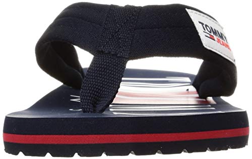 Tommy Jeans Bruce 14D, Sandalias Planas Hombre, Azul Marino Crepúsculo, 46