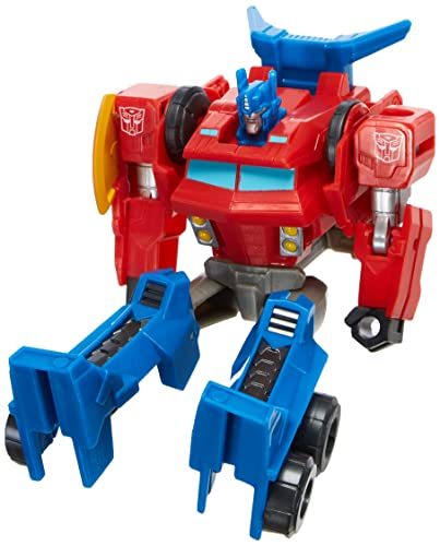 Transformers Bumblebee Cyberverse Adventures Warrior Class Optimus Prime - Figura de acción de Juguete, Movimiento de Ataque repetible, Edades de 6 años en adelante,13,7 cm