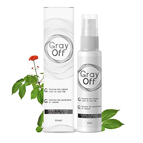 Tratamiento capilar GrayOFF anti-canas | Rico color de cabello natural | Color de cabello original | Retrasa la aparición de canas | Restaurar el color del cabello | Regeneración capilar antiedad