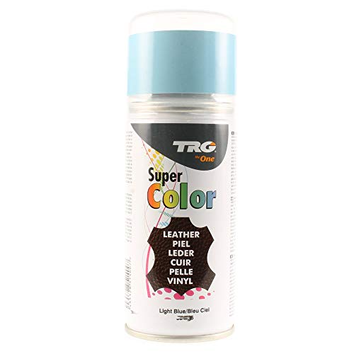 TRG The One - Tinte en Spray para calzado de Piel y Piel Sintética | Ideal para Restaurar o cambiar el color de Zapatos de Piel | Super Color #334 Azul Claro, 150ml