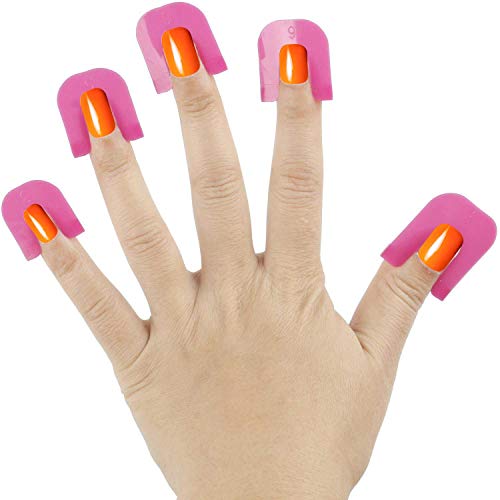 TRIXES Paquete de 26 Plantillas de Plástico Rosa para Esmaltar Uñas Ayuda Guía Manicura Esmalte de Uñas Francesas