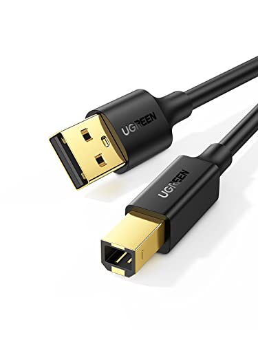 UGREEN Cable Impresora USB para Epson, Cable Impresora Largo USB 2.0 Tipo A a Tipo B Compatible con Impresora Brother/Canon/Lexmark, Escáner, Disco Duro, DAC, Fotografía, Amplificador(3 Metros)