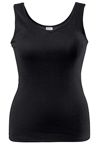 Ulla Popken Achselhemd Camiseta sin Mangas, Negro (Schwarz 10), 52 (Talla del Fabricante: 50+) para Mujer