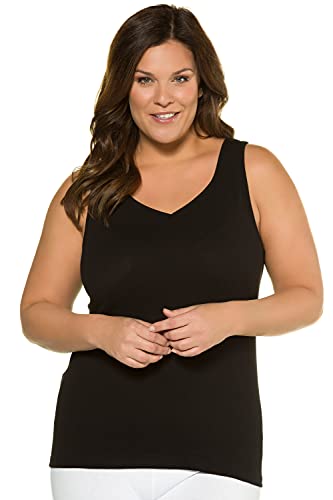 Ulla Popken Achselhemd Camiseta sin Mangas, Negro (Schwarz 10), 52 (Talla del Fabricante: 50+) para Mujer