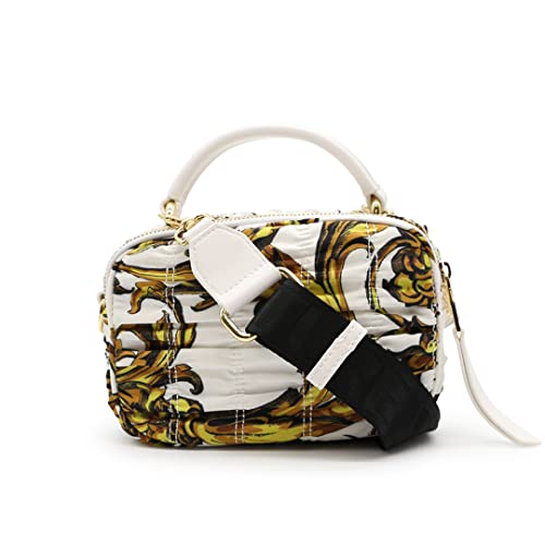 Versace JEANS COUTURE Camerabag de correa mediana de nailon acolchado blanco Regalia Baroque con mini carteras 72VA4BX2