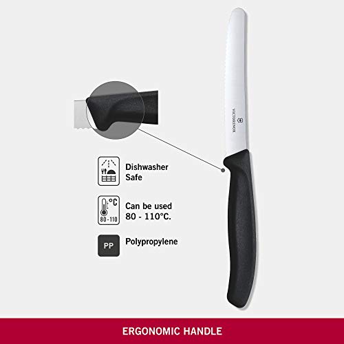 Victorinox Cuchillo, Acero Inoxidable, Negro, Mediano