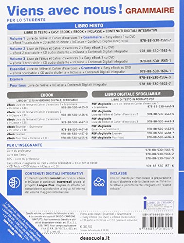 Viens avec nous! Essentiel. Livre élève-Cahier d'exercices-Grammaire-Easy book essentiel. Per la Scuola media MP3. Con CD Audio. Con e-book. Con espansione online