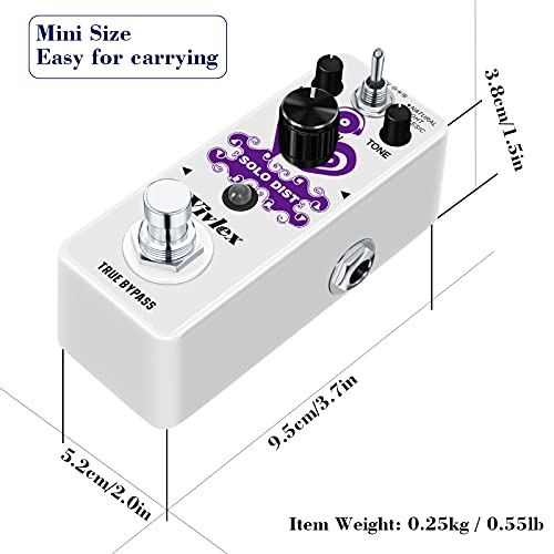 Vivlex Pedal de efectos de guitarra de distorsión de alta ganancia Mini Pedal de crunch de pila de distorsión de sonido británico analógico para guitarra eléctrica True Bypass LEF-301B