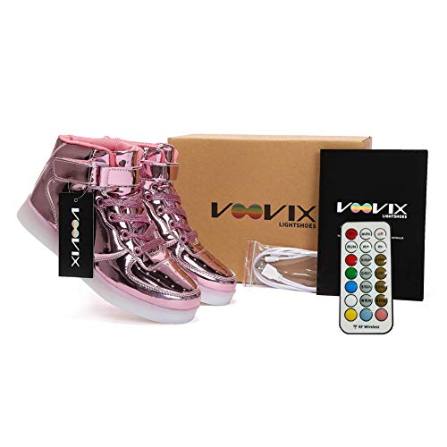 Voovix LED Zapatos con Mando a Distancia para Niñas (Rosa01,42)