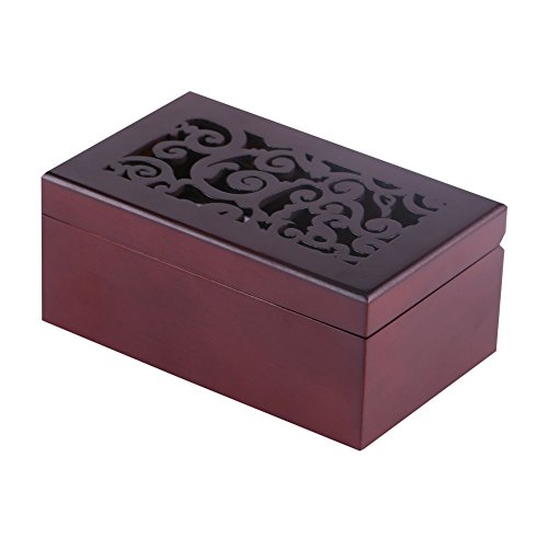 Walfront Caja de M¨²Sica de Madera, Caja Musical de 18 Nota Wind Up Caja de M¨²Sica Caja de Maquillaje Decoraci¨®n de Hogar Regalo (Silver/Edelweiss)