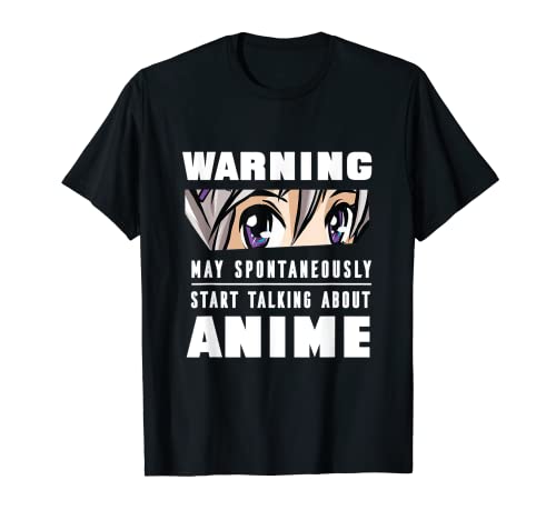 Warning May Spontaneously Talk About Anime Anime Girl Camiseta