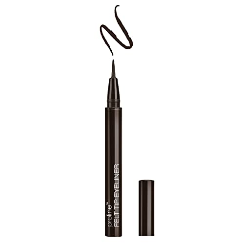 Wet n Wild - ProLine Felt Tip Eyeliner - Delineador Marrón con Punta Fina y Suave de Fieltro - Maquillaje para Ojos - Control Extremo, Fórmula Pigmentada y Fluida - Dark Brown - 1 Unidad