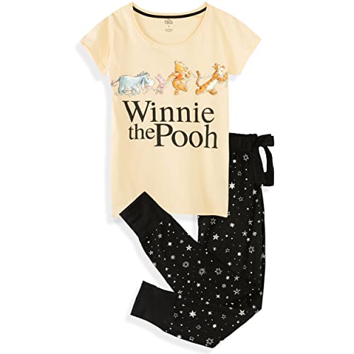 Winnie The Pooh Mujer Pijama Largo (Negro,XL)