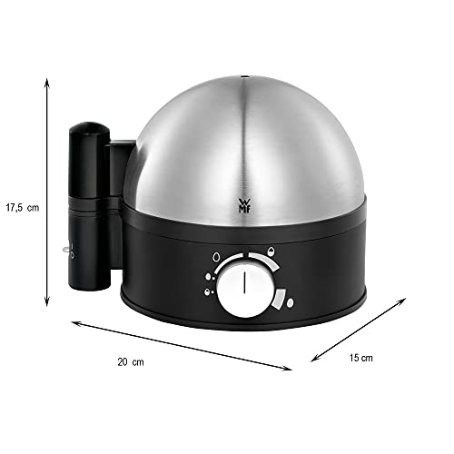 WMF Hervidor de Huevos Stelio - Cocedor de huevos 380 W de hasta 7 huevos, señal acústica para detener cocción y cocción graduable, acabados de acero inoxidable de Cromargan® mate