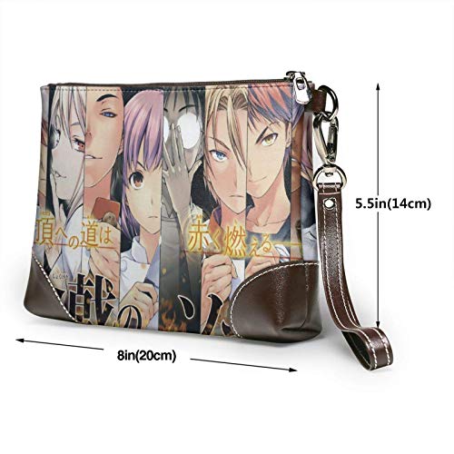 XCNGG Food Wars Shokugeki no Soma Yukihira Tadokoro Mujeres Hombres Bolsa de almacenamiento Bolsa de aseo Estuche de maquillaje de viaje Estuche de cosméticos con cremallera Bolsa de embrague Org