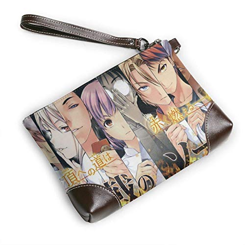 XCNGG Food Wars Shokugeki no Soma Yukihira Tadokoro Mujeres Hombres Bolsa de almacenamiento Bolsa de aseo Estuche de maquillaje de viaje Estuche de cosméticos con cremallera Bolsa de embrague Org