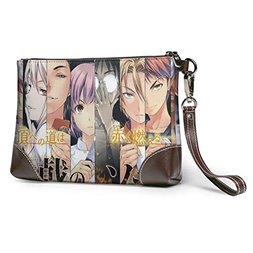 XCNGG Food Wars Shokugeki no Soma Yukihira Tadokoro Mujeres Hombres Bolsa de almacenamiento Bolsa de aseo Estuche de maquillaje de viaje Estuche de cosméticos con cremallera Bolsa de embrague Org