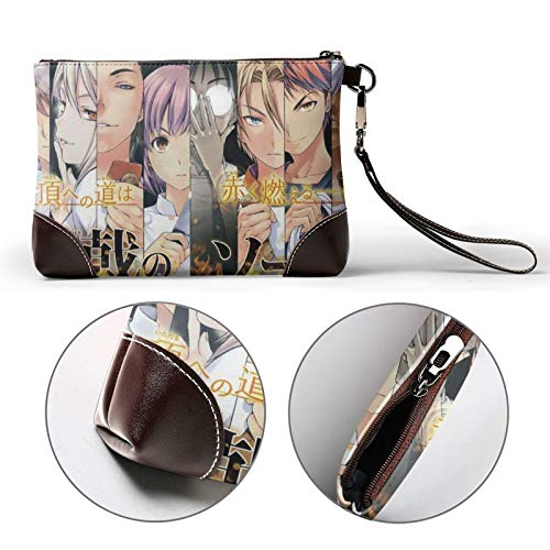 XCNGG Food Wars Shokugeki no Soma Yukihira Tadokoro Mujeres Hombres Bolsa de almacenamiento Bolsa de aseo Estuche de maquillaje de viaje Estuche de cosméticos con cremallera Bolsa de embrague Org