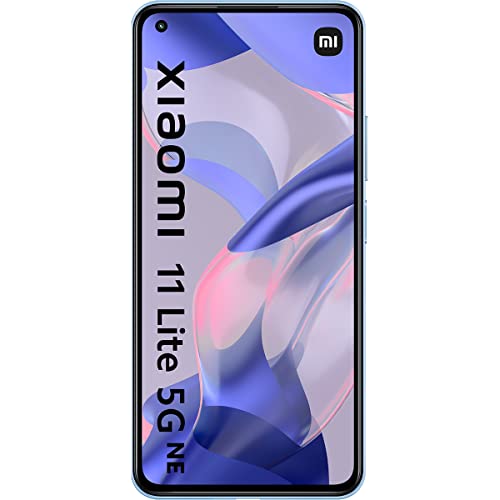 Xiaomi 11 Lite 5G NE - Smartphone con Pantalla de 6,55” DotDisplay AMOLED FHD+ de 90 Hz, 8+128GB, Qualcomm Snapdragon 778G, Triple cámara de 64MP+8MP+5MP, Bat 4250mAh, Azul Chicle (Versión ES/PT)