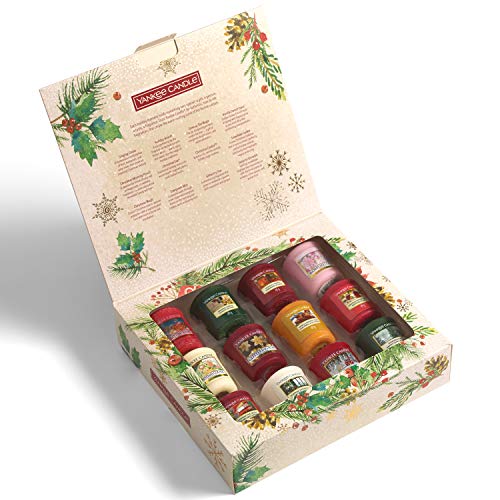 Yankee Candle Set de regalo | 12 velas votivas perfumadas de Navidad | Colección mágica de la mañana de Navidad