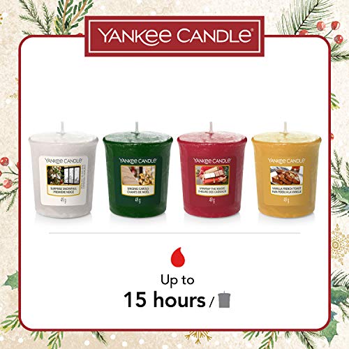 Yankee Candle Set de regalo | 4 velas votivas perfumadas navideñas | Colección mágica de la mañana de Navidad