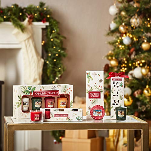 Yankee Candle Set de regalo | 4 velas votivas perfumadas navideñas | Colección mágica de la mañana de Navidad