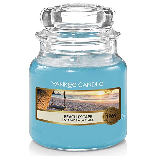 Yankee Candle Vela perfumada | Vela en tarro pequeño de escape de playa | Tiempo de combustión: hasta 30 horas (1630543E)