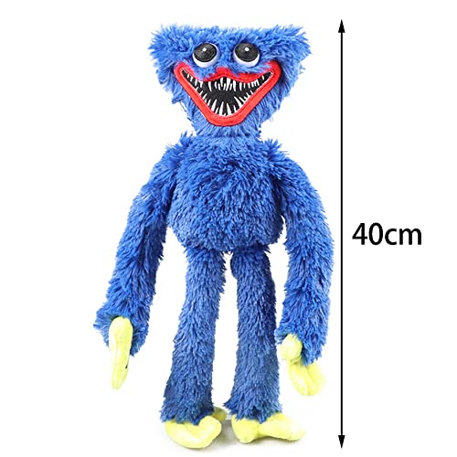 Yanshangqi New Huggy Wuggy Peluche de Peluche Toys Poppy Playtime Juego Carácter Azul Long Muñeca Tíos de Miedo Cumpleaños 40 cm