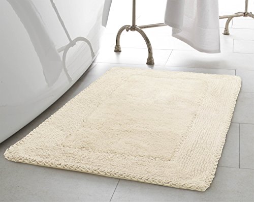 YMF Carpet Laura Ashley Volantes algodón 17 "x 24" baño Alfombra, Crema, 2-Piece